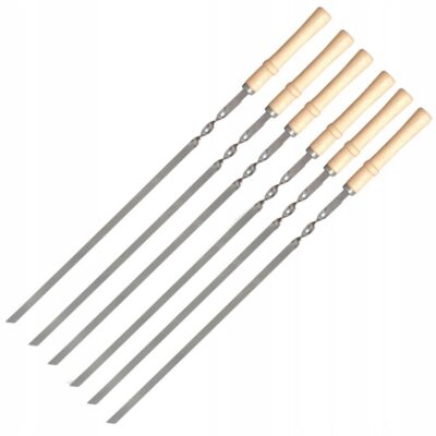 Шампуры 6 шт 2 мм из нержавеющей стали