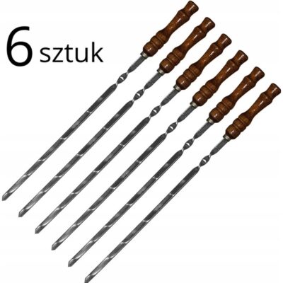 Шампуры 6 шт 3 мм из нержавеющей стали усиленные