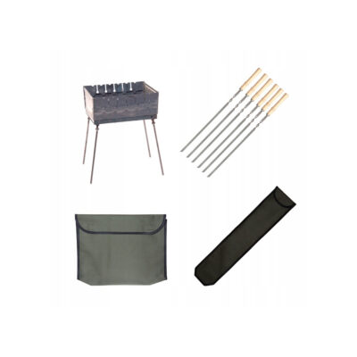 Комплект мангал разборный 2 мм с шампурами 6 шт и чехлом