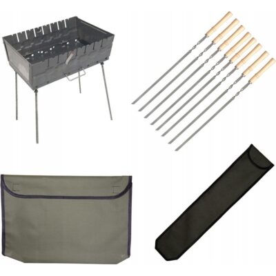 Комплект мангал разборный 2 мм с шампурами 8 шт и чехлом