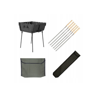 Комплект мангал разборный 2 мм «Турист» с шампурами 6 шт и чехлом